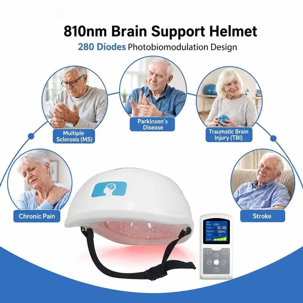 ZJZK PBM Helmet 810nm 40Hz Non-invasive Neuromodulation Brain Stimulator for Alzheimer's Dementia Cognitive Enhancement Support