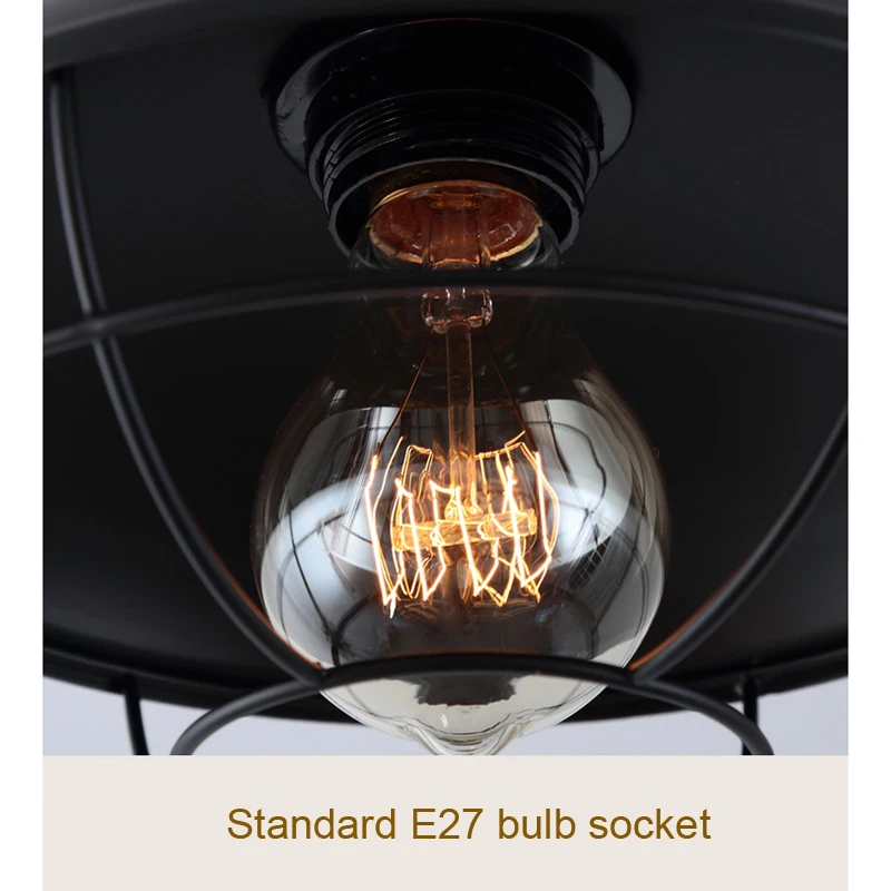 アメリカのレトロな工業用ライト,黒の鉄製天井ランプ,シングルヘッド,階段,バルコニー,ランプ