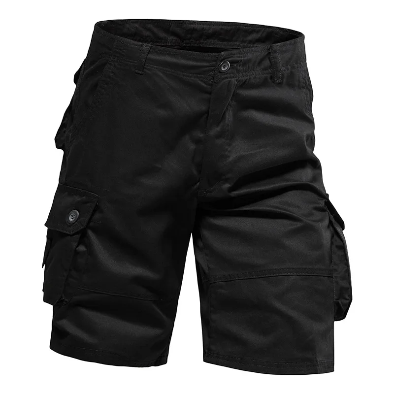 2025 New Summer loose workwear, men's sports shorts, plus fat, plus size casual shorts, men's multiple solid colors