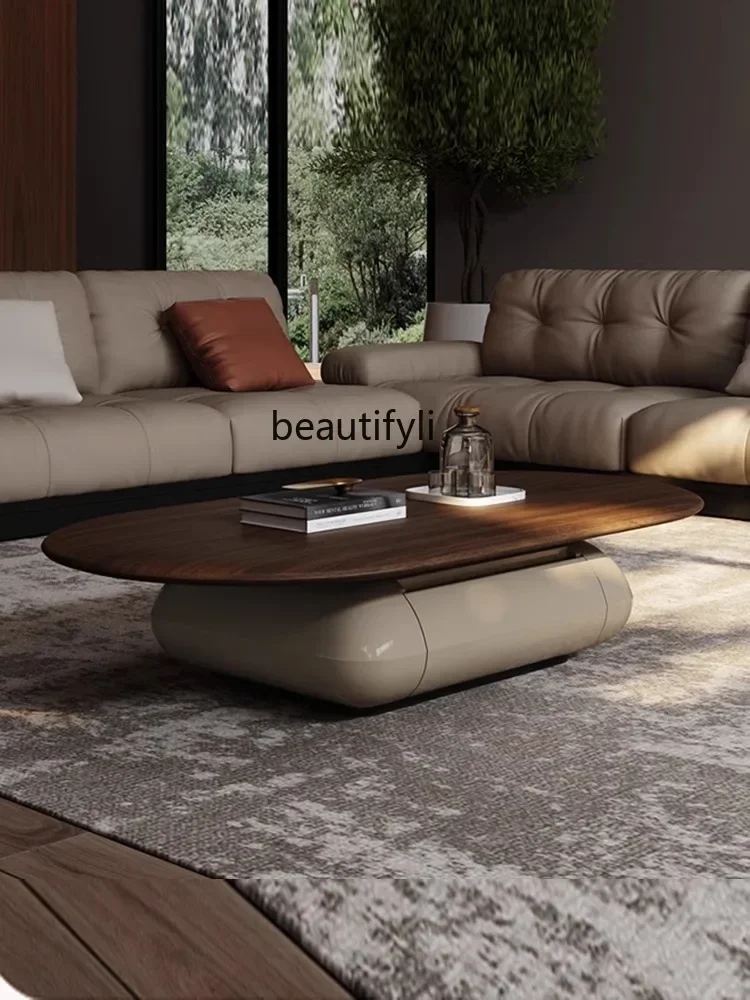 

22Designer walnut solid wood coffee table modern simple living room, creative style high-end cream style 2024 new modelQ