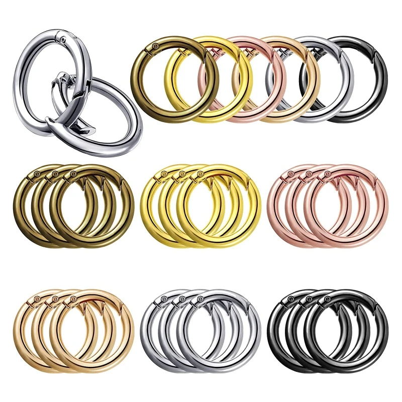 

18Pcs 25mm Round Spring Hook Clip DIY Accessories Handbag Wallet Shoulder Strap Keychain Buckle Alloy Spring Keyring Buckle