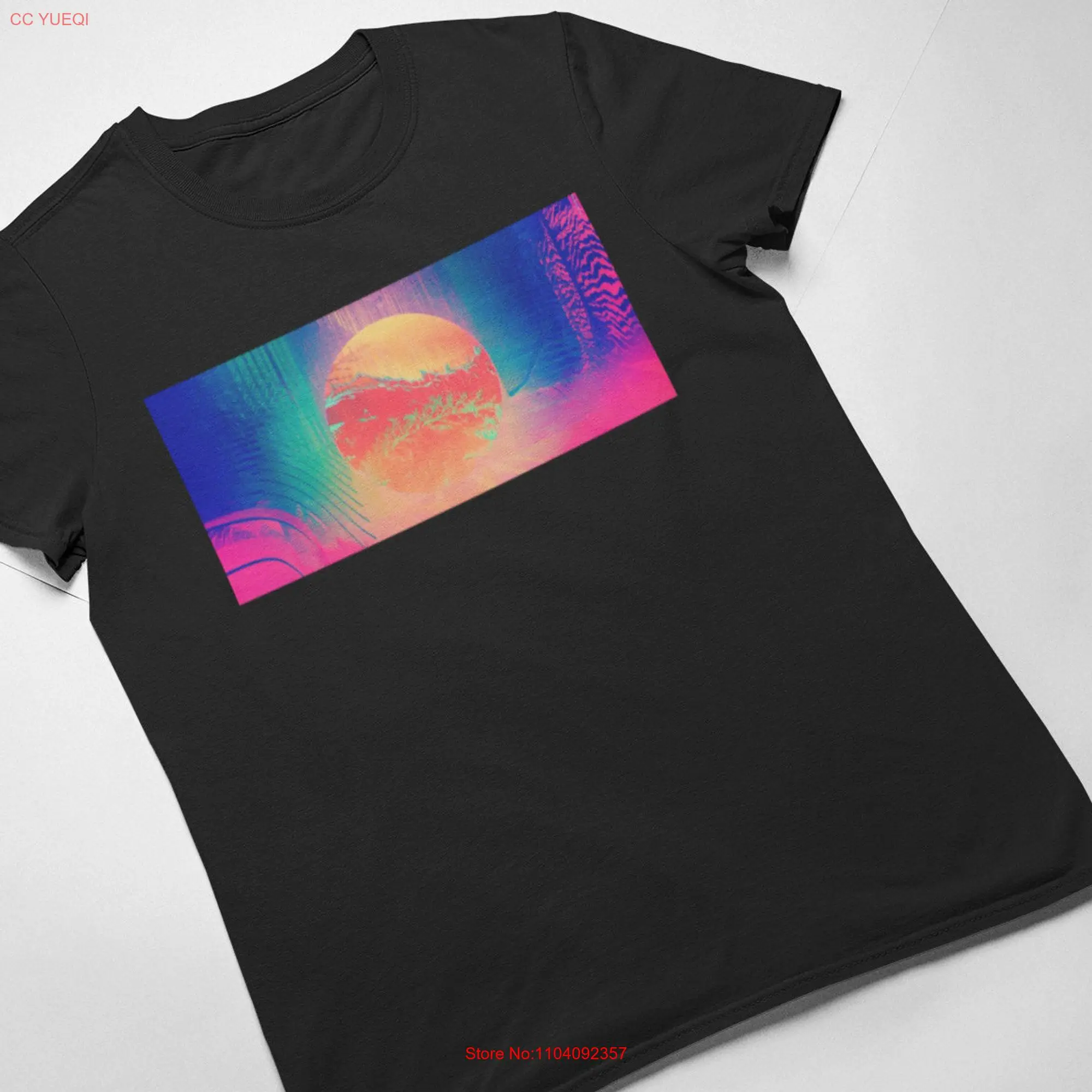 Aesthetics Vaporwave Retro Wave Glitch Art Men's Cotton Trendy T shirt Top long or short sleeves