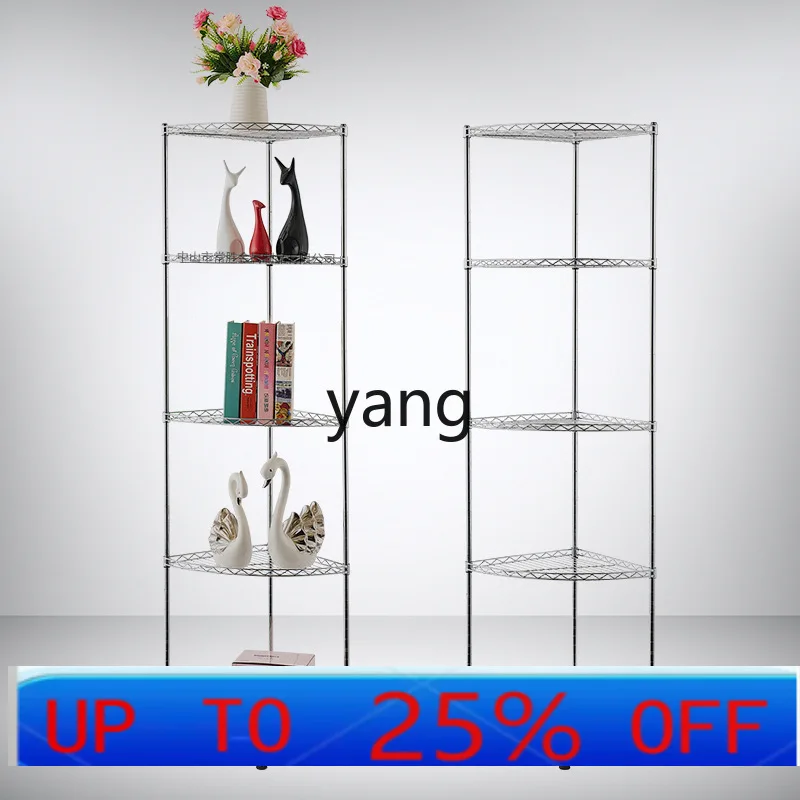 LH five-layer fan wire mesh corner rack floor type with adjusting foot stainless steel