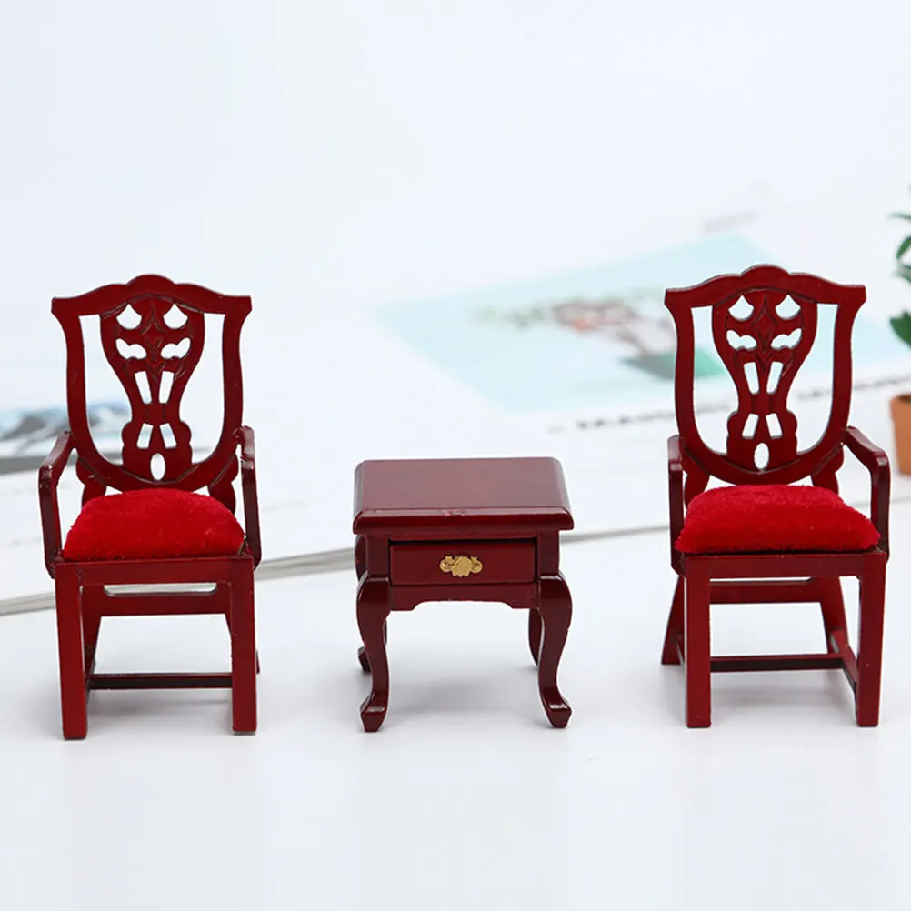 

1Pcs Mini Furniture DIY Wooden Chair Exquisite Mini Armchair for Children Creative House Decoration Small Wood DIY Chair