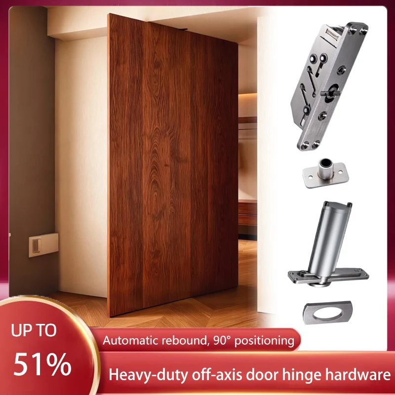 

Heavy Duty Wood Door Top Bottom Pivot Hinge Floor Spring 360 Degree Rotation With 90 Positioning No Groove Mounting Hardware