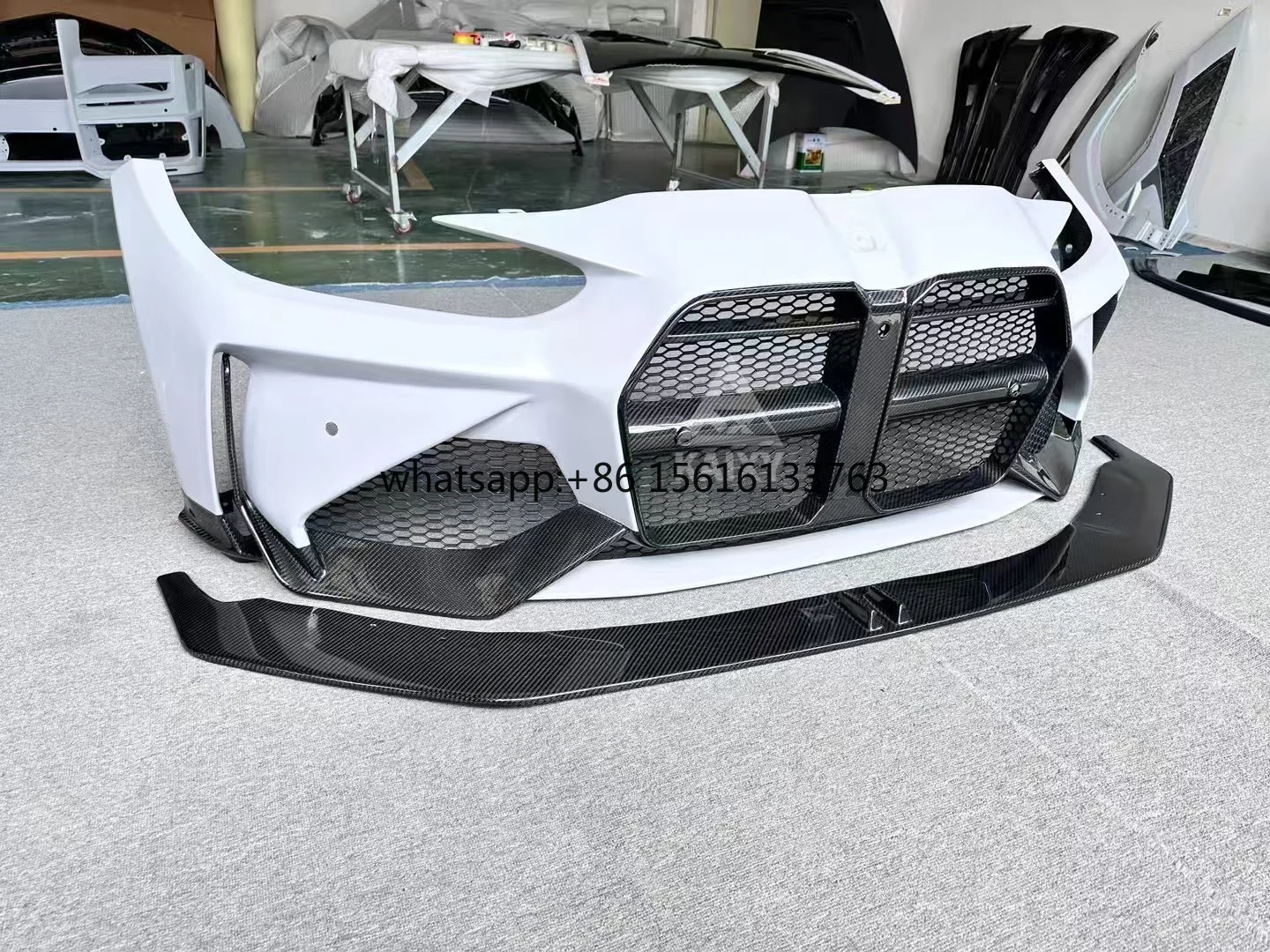 KXY AD Style High Quality Dry Carbon Fiber Front Bumper for BMW G80 M3 G82 M4 Upgrade AD Front Bumper Body Kit