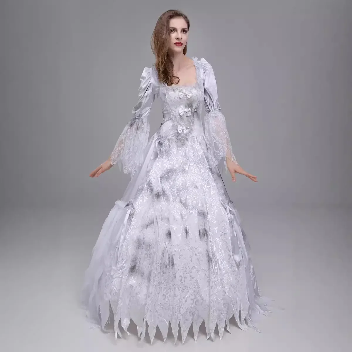 زي لعب الأدوار للنساء القوطية الفيكتوري الساحرة مصاص دماء فستان القرون الوسطى عصر النهضة هالوين تأثيري فستان الزفاف الطيور #3