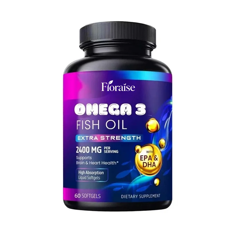 Omega 3 Fish Oil Supplement -2400mg Per Serving of Fish Oil, Containing Fatty Acids EPA and DHA, Providing Immune Support