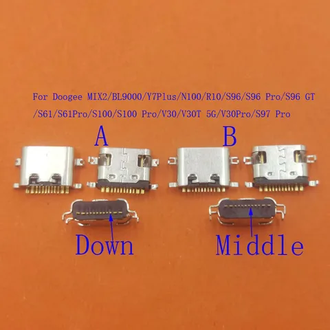 2-100 шт. зарядные устройства, док-станции, разъемы USB Type-C для Doogee N100, S96, GT, S61, S100, S97 Pro, V30, V30T, BL9000, R10, Y7Plus, MIX2