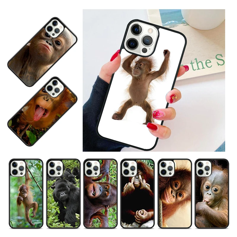 Etui na telefon ORANGUTAN małpa BABY do iPhone\'a 16 15 14 13 12 Pro Max mini 11 Pro Max XS XR Plus Coque Shell