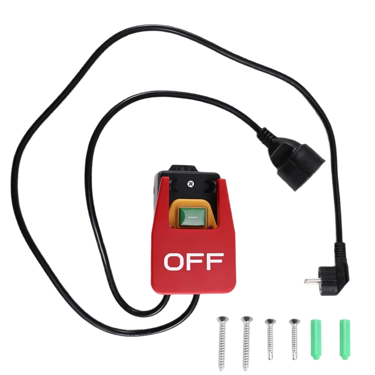 

A002 250V Single-Phase on/Off Switch Safety Switch, Zero Voltage Switch with Socket Emergency Off Switch EU Plug