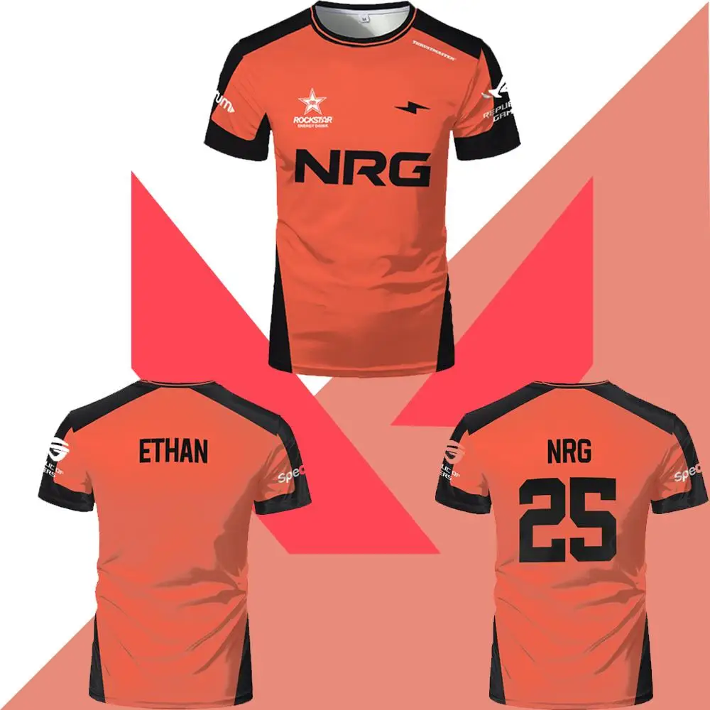 

2025 NRG Valorant ESports Club Uniform Player Daily Training T-shirt For Men And Women With Customizable Numbers Short Sleeves