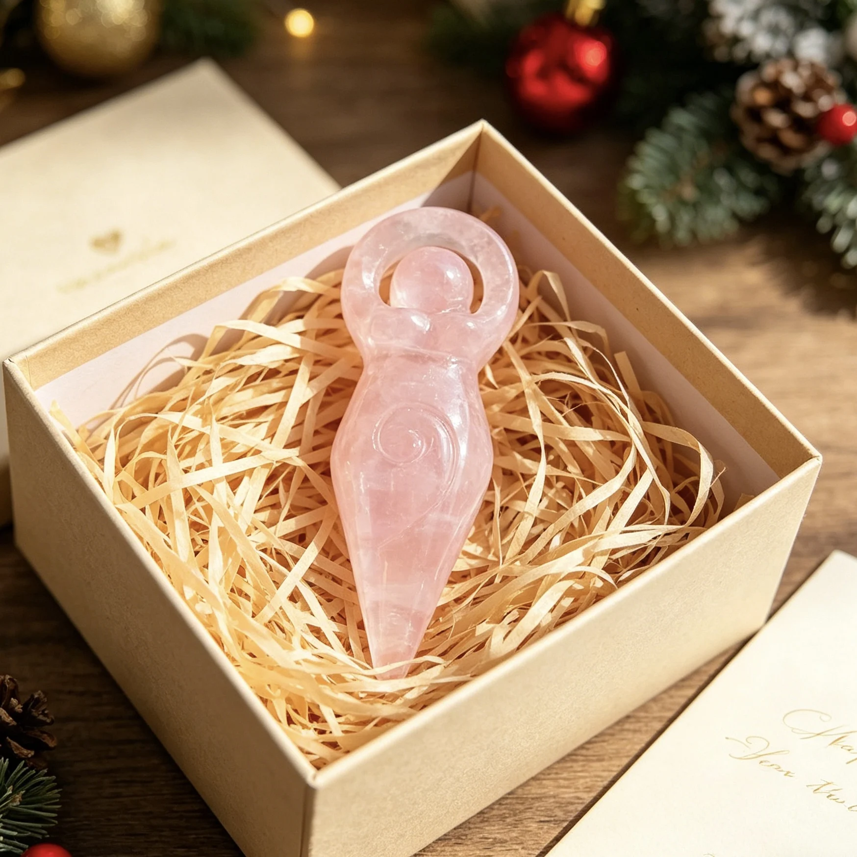 1pc Natural Crystal Goddess Statue Carving, Home Decoration, Pocket Decoration, Crystal Gift, Crystal Statue