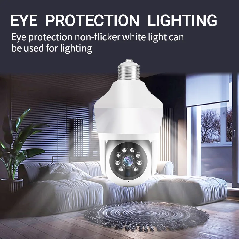 3MP Smart AI lighting bulb monitoring, HD night vision WiFi IP camera, voice intercom security camera