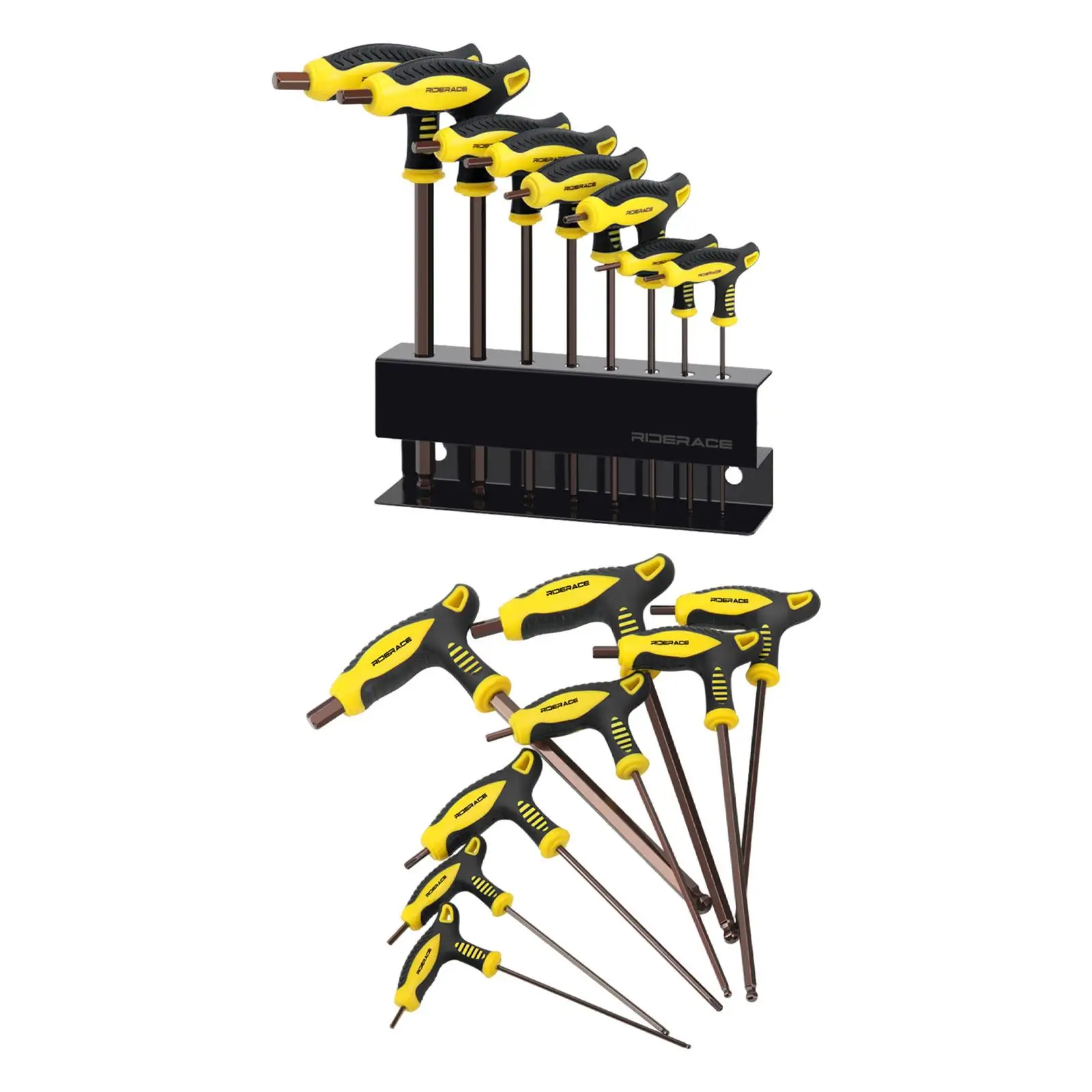 

8x T Handle Allen Wrench Set Wear Resistant Easy to Use Bike Hex Wrench Tool
