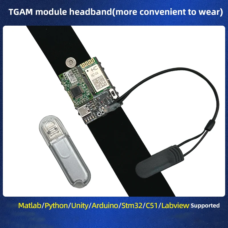 

2023 New STM32 TGAM Module Development Kit Brainwave Headband EEG Sensor Outputting Mindwave Data Arduino Python Matlab Unity