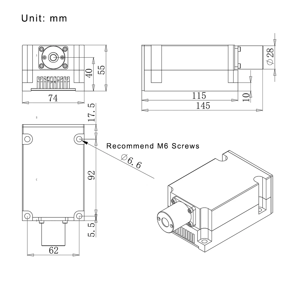 Research Fiber Laser Module