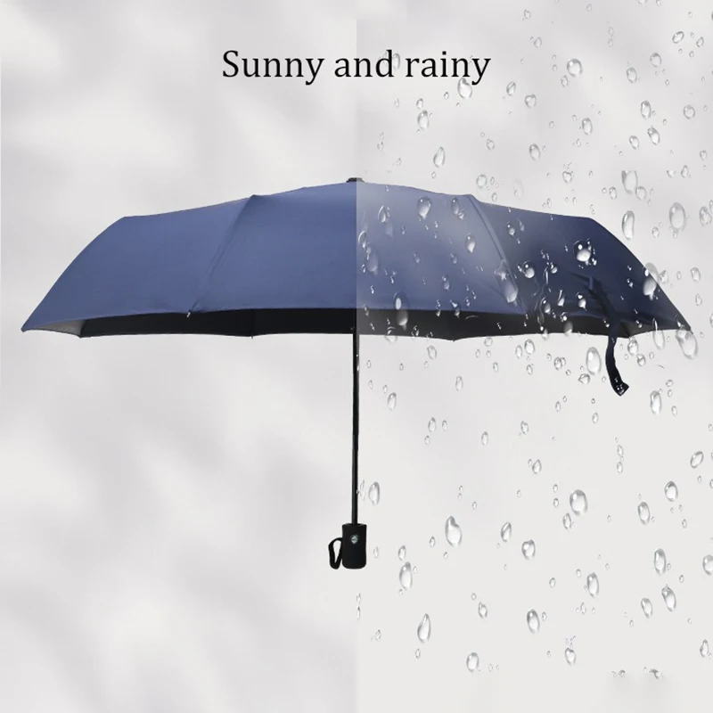 Fully Automatic Parasol Umbrella Thermos Cup Set Windproof Big Sun Protection Three Folding Umbrella Male Female Beach Umbrellas