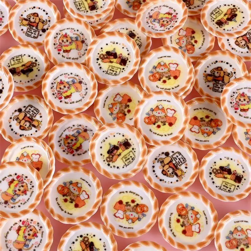 10 قطعة/المجموعة دمية مصغرة جرو الكلب طباعة الخبز عموم نموذج بيت الدمية المشهد DIY اكسسوارات الديكور الاطفال التظاهر اللعب اللعب