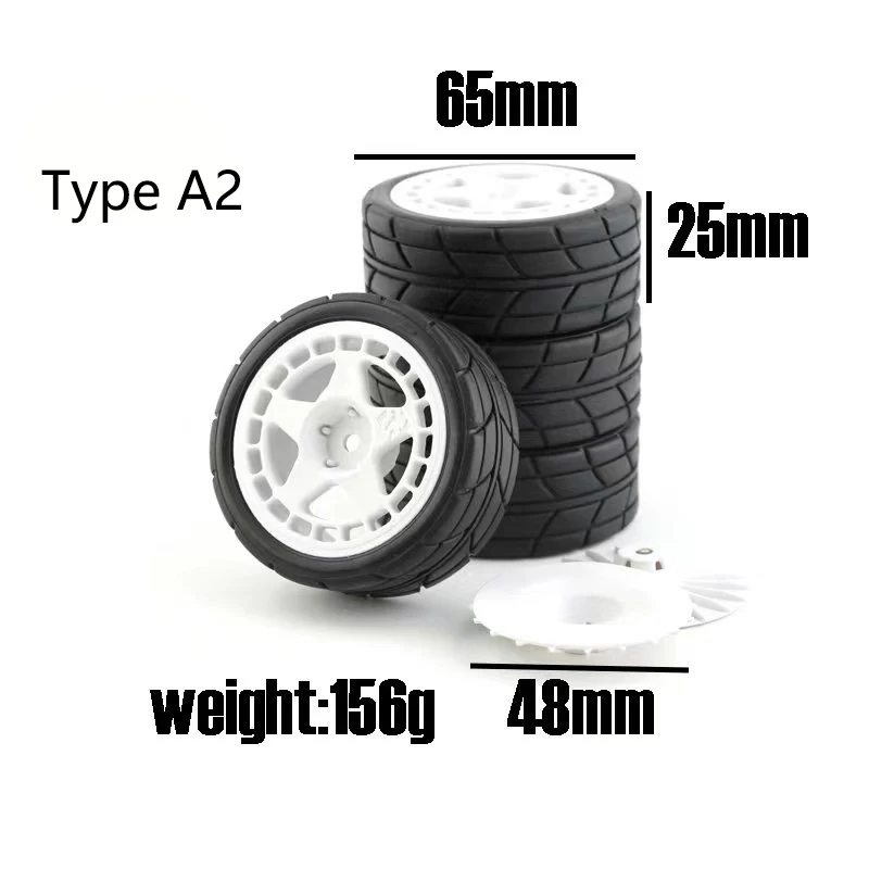 4Type RC Rally Car Plastic Wheel Rim Rubber Tires for 1/10 Model Car HPI Tamiya Kyosho WRC Claw 43 Ken Block Fiesta XV01 TT02