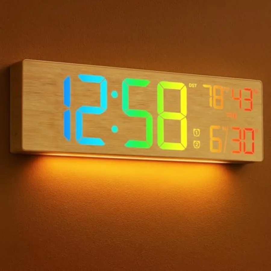 

Новинка 2026: Умные настенные часы 18,5 дюймов с большим LED-дисплеем, пультом ДУ, ночником и таймером обратного отсчета