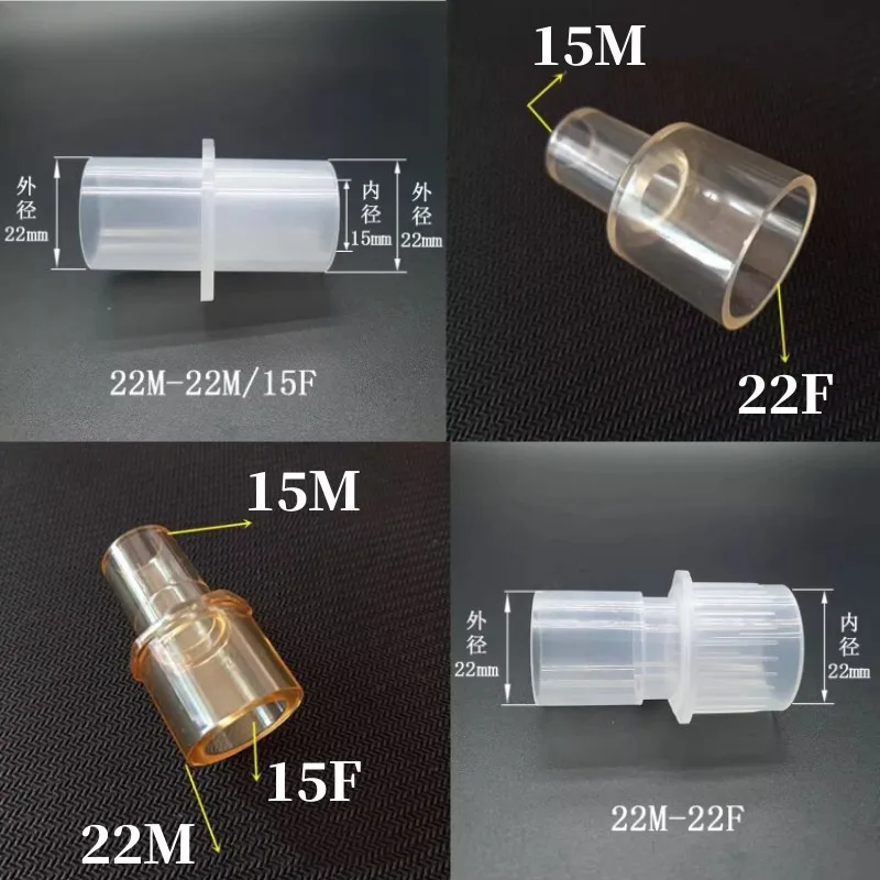 

4 Pcs CPAP Straight Adapter PP Material Cleaner Connector Breathing Anesthesia Pipeline 15mm To 22mm