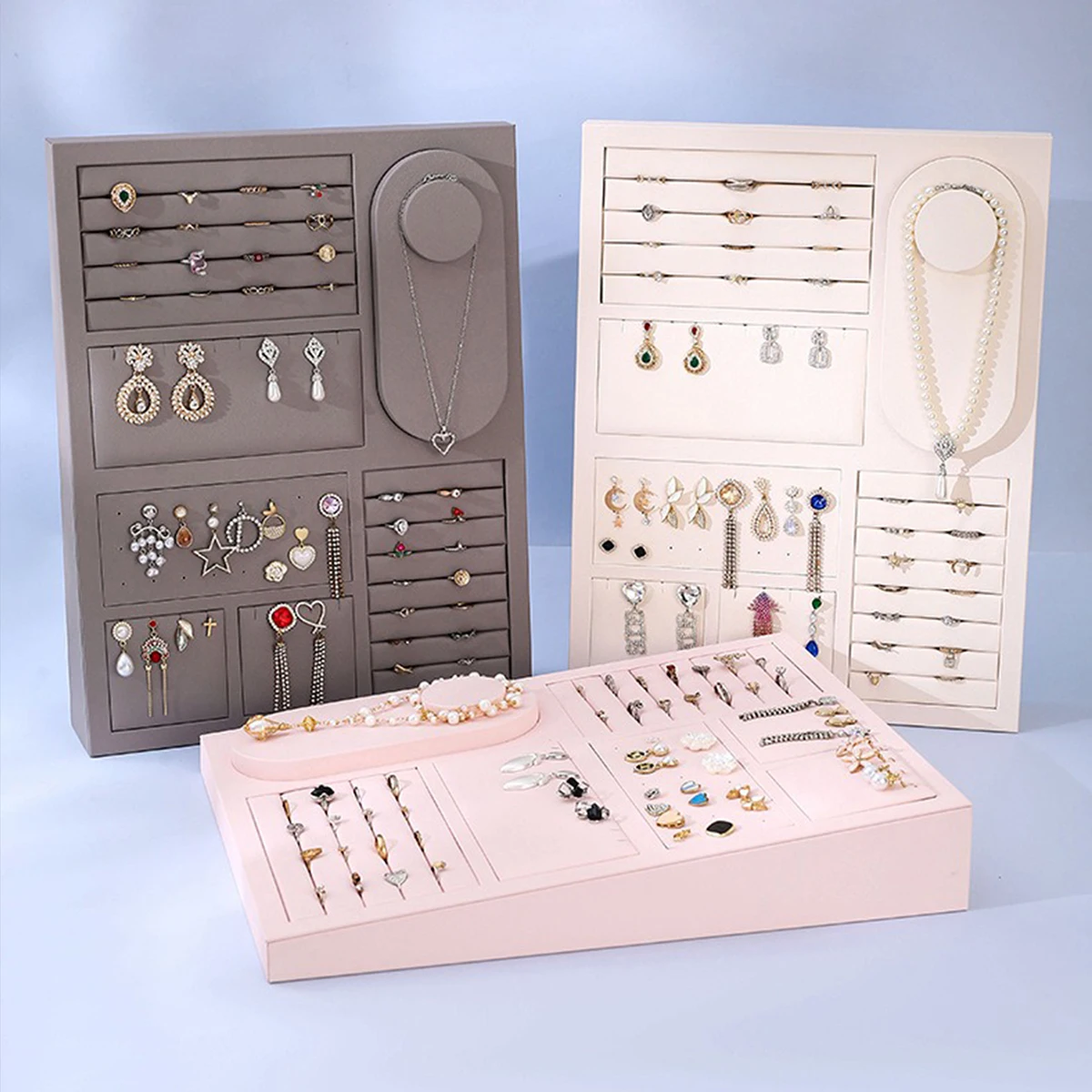 

Кожаная подставка для хранения ювелирных изделий и подставки для хранения — органайзер для сережек большой емкости со стабильной основой для домашнего туалетного столика