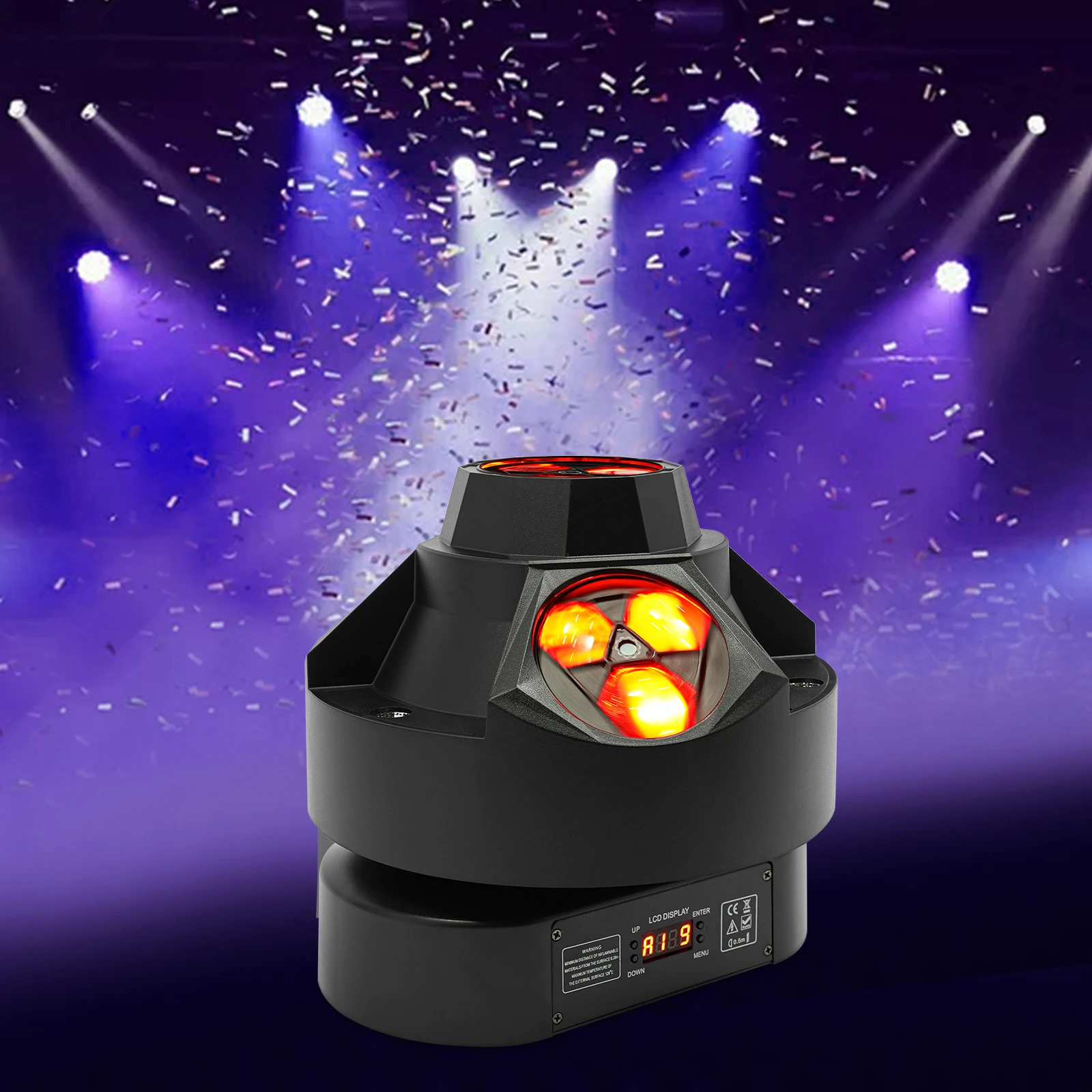 

200W RGBW Stage Light with 12 LEDs, DMX512 Sound Control DJ Party Light, 23-Channel Moving Head for Club Wedding Event Lighting