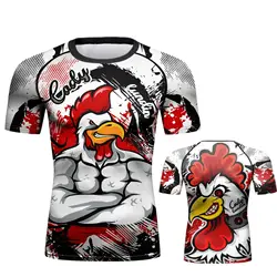 CODY LUNDIN Wholesale Stronger Men Workout T-shirts Sublimation Gym Fitness Male MMA BJJ Rashguard Compression Printed Blouses