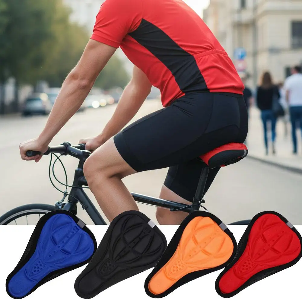 Fahrradsattelbezug, 3D-gepolstertes Silikonschaumkissen für Mountainbikes, Rennräder und Heimtrainer, weicher, bequemer Sitz, Upgrade, 1 Stück – Detail 6