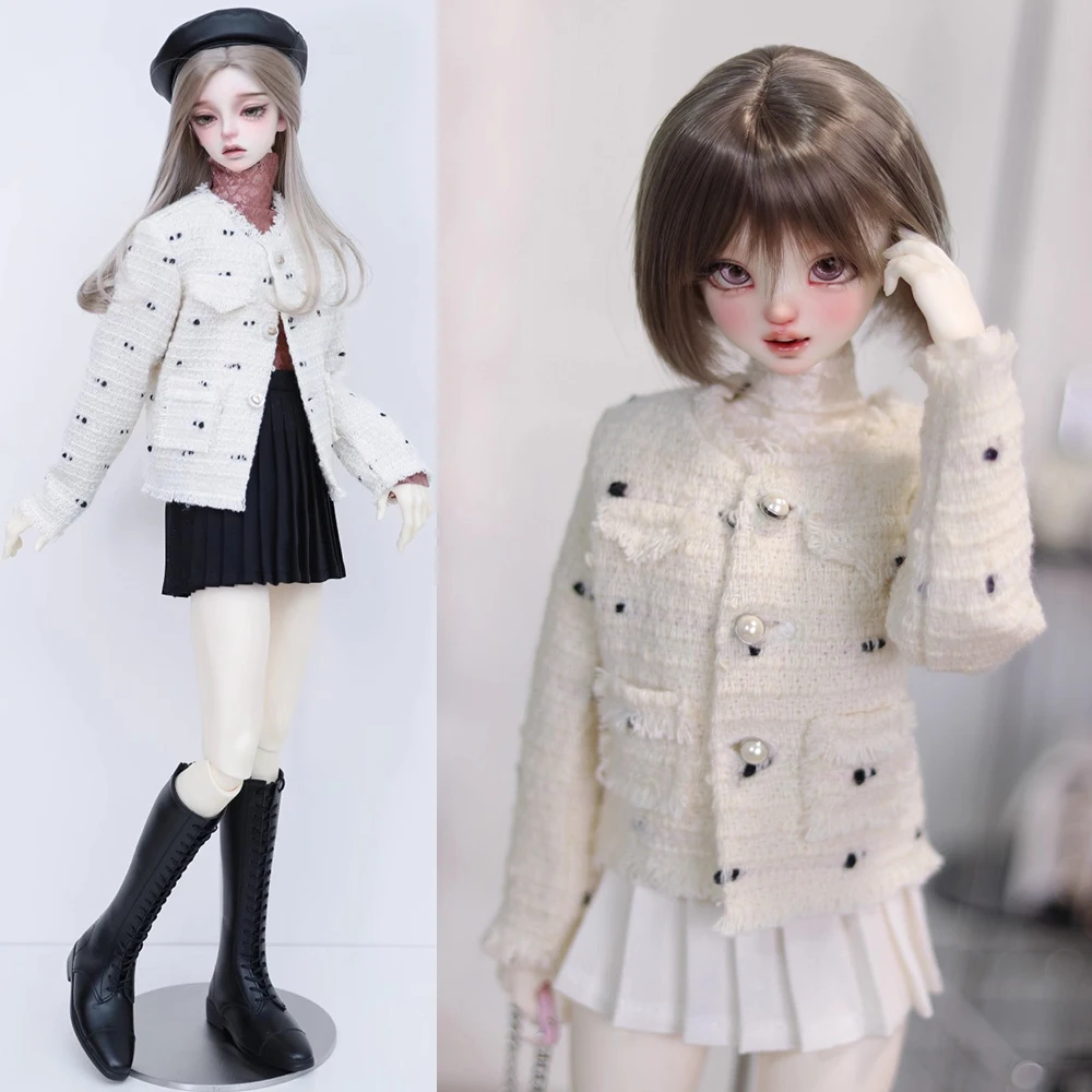 

1/3 1/4 Scale Sweet Slim Cardigan Coat High Neck Lace Shirt Pleated Mini Skirt Model for ID75 Dragon Soul 73 POPO68 GR MSD DIY