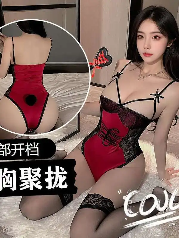 Sexy 2025 Neue Square Neck Backless Spitze Mesh Sheer Open Crotch Sling Bodys Frauen Cinching Taille Dünne Beiläufige Bodys 3T7R