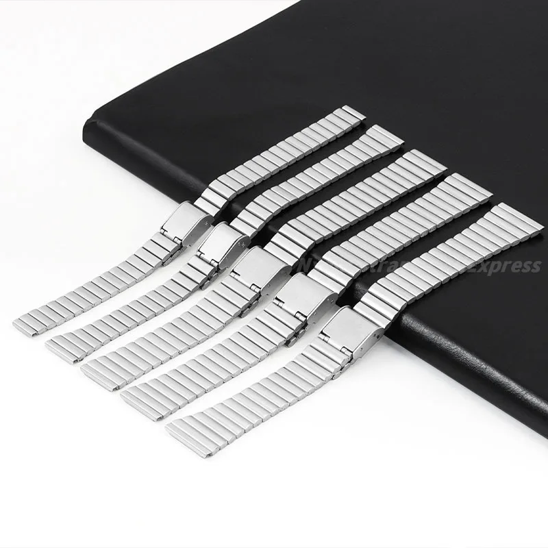 10mm 12mm 14mm 16mm 18mm 20mm Stainless Steel Watch Band Ultra-thin Metal Bracelet Silver for Men Women Universal Watch Strap