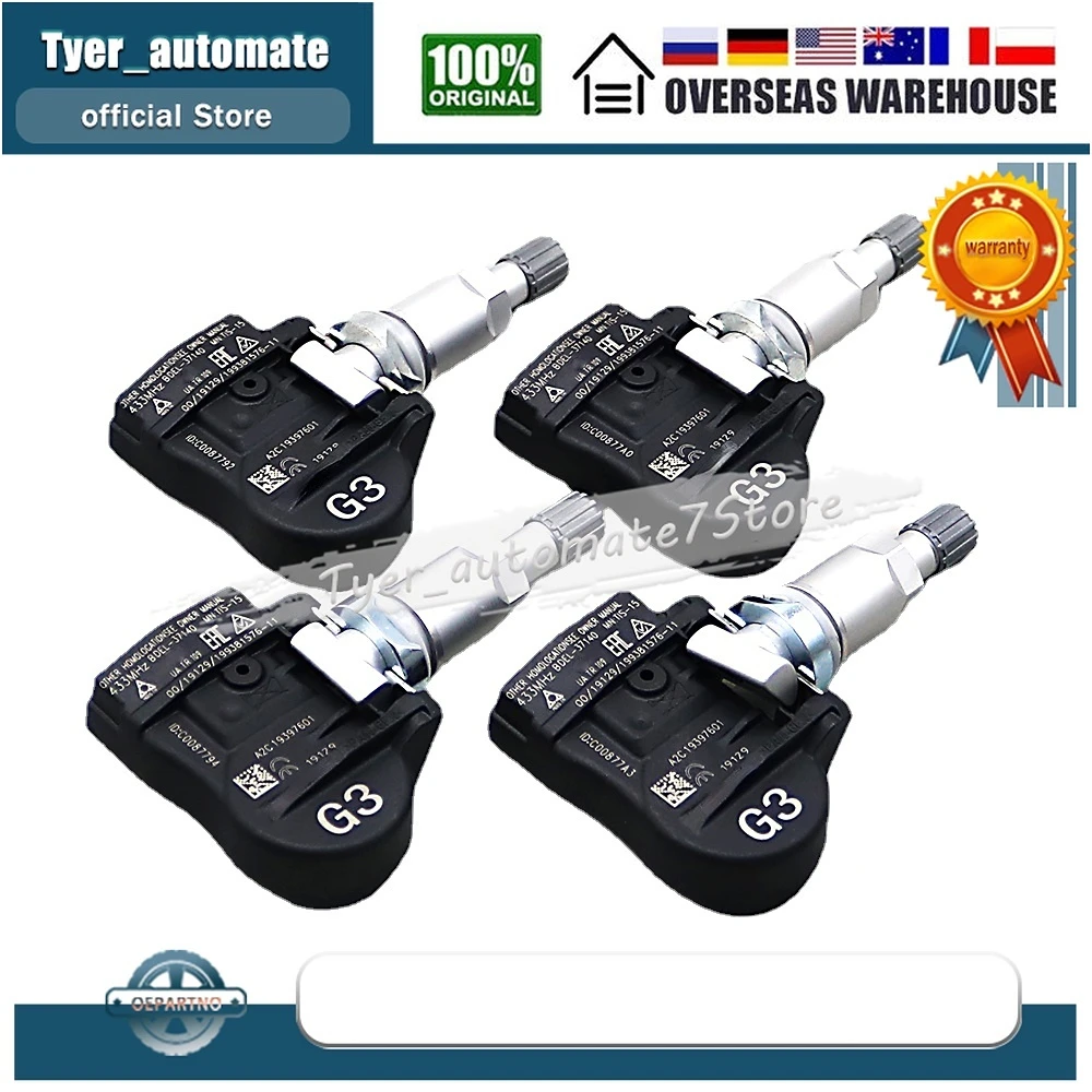 4x TPMS for Mazda CX-30 3 (BP) 2019-2024 Tire Pressure Sensor BDEL37140 BDEL-37-140 433Mhz