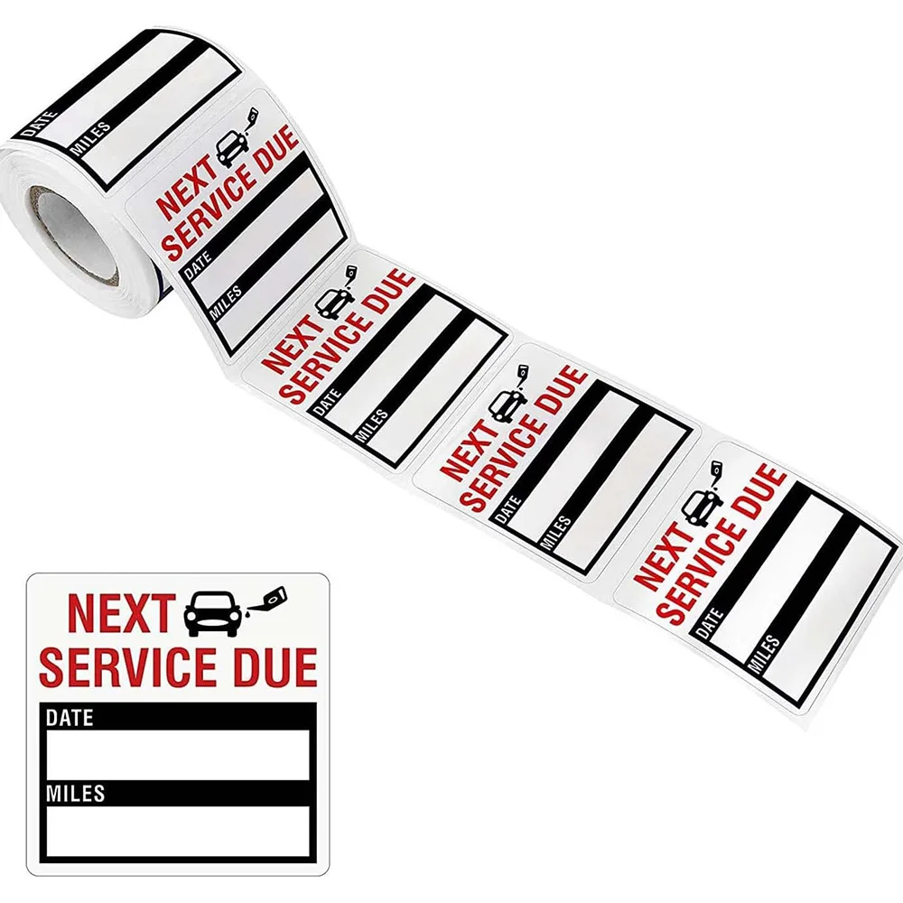 

150PCS Oil Change Reminder Service Sticker, Adhesive Labels Car Sticker "NEXT SERVICE DUE" Oil Change Due Reminder Stickers,