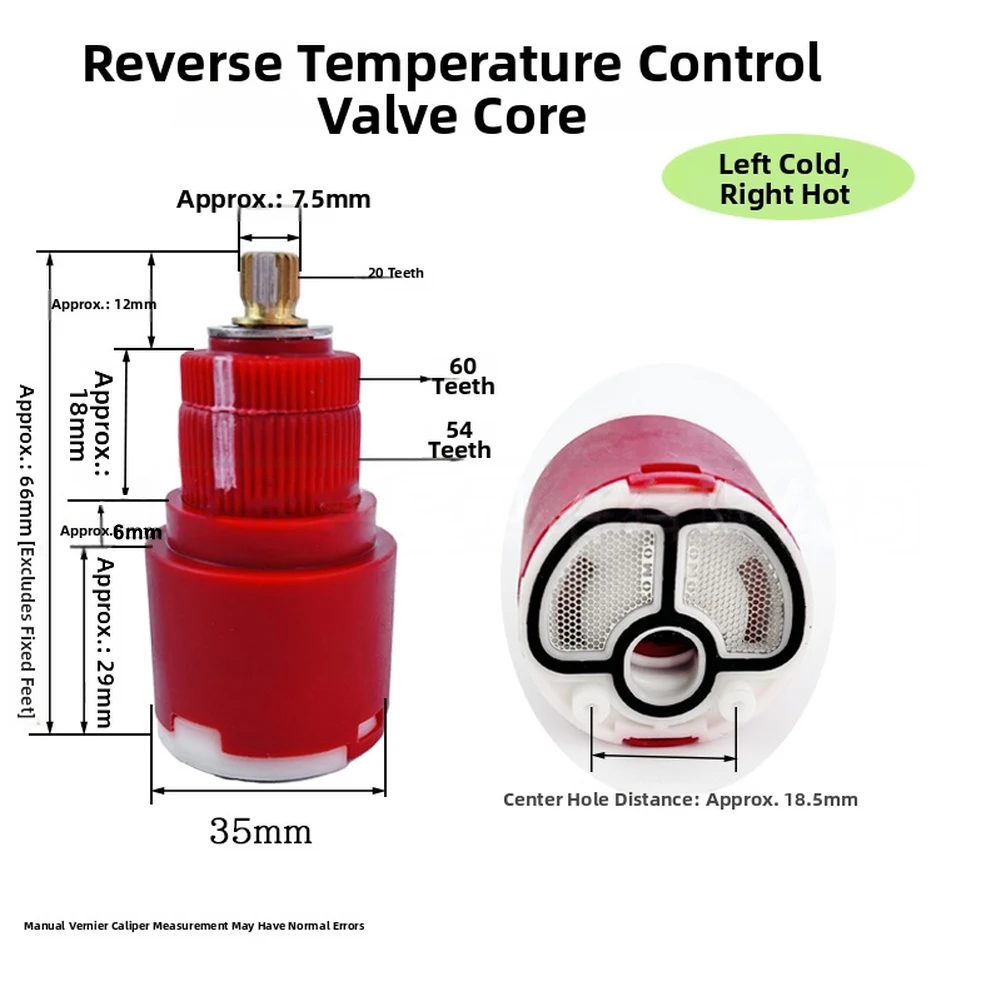 35mm Thermostatic Valve Core For Hot for Cold Water for taps Reverse Thermostatic Valve For Thermostatic Shower Valve Cartridge