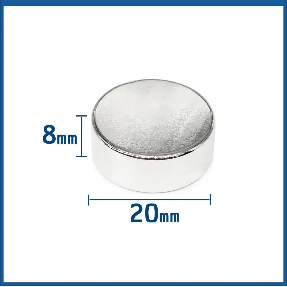 2/5/10/15/20PCS 20x8 Round Search Magnet 20mm X 8mm Rare Earth Neodymium Magnet Disc 20x8mm Permanent Magnet Strong 20*8 mm