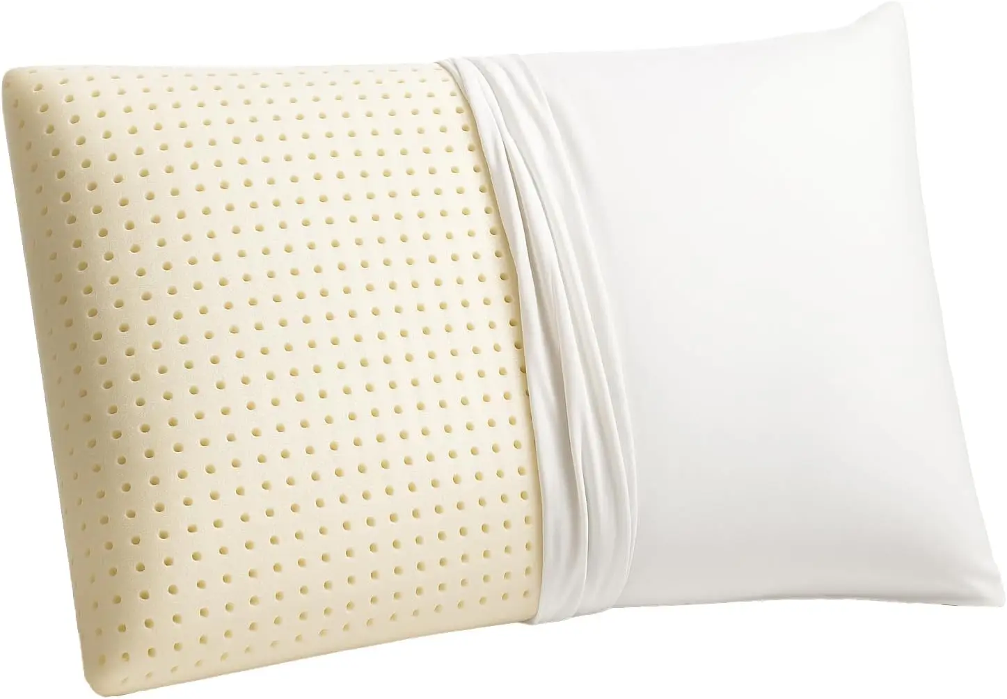 100% Talalay Latex Bed Pillow with GOTS Certified Organic Cotton Cover (Queen Size - Medium) - Pack of 1