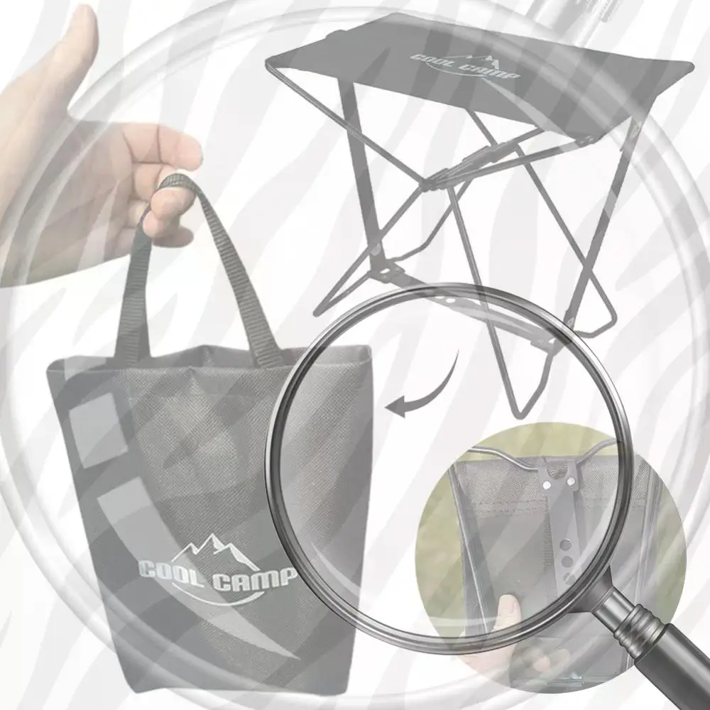 

Folding Stool Hold Up To 100KG Portable Outdoor Stool Fishing Chair for Subway Train Queuing Picnic Camping Fishing