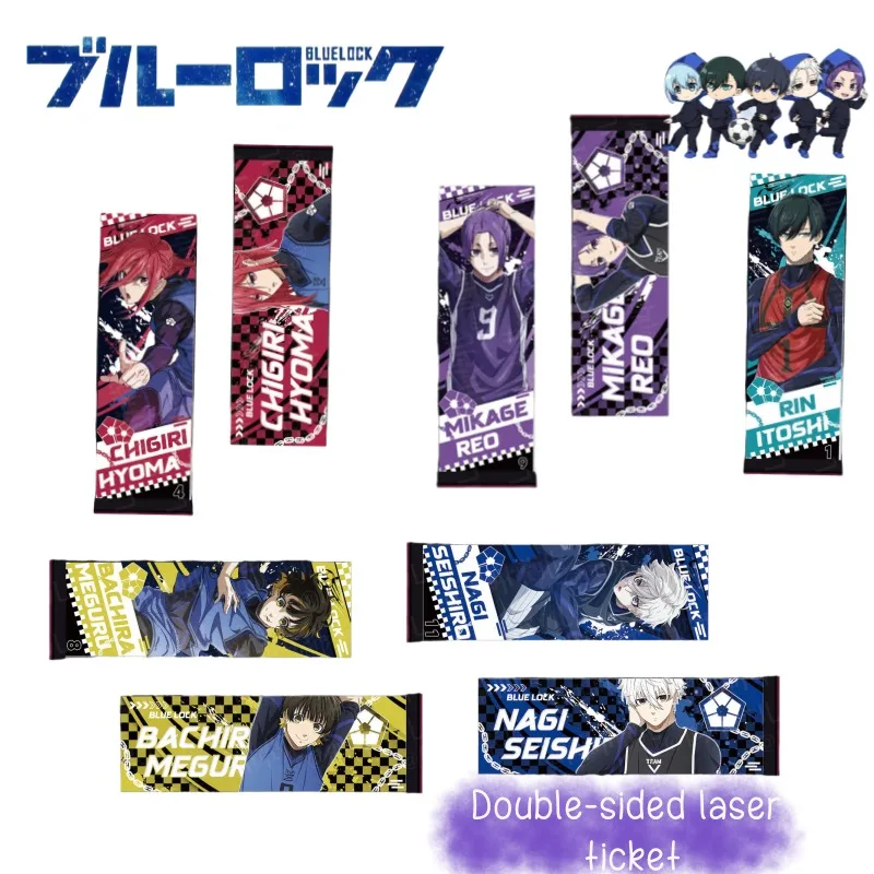 

Blue Lock Yoichi Isagi Meguru Mikage Reo Cartoon Pattern Double-Sided Laser Ticket Creative Personality Student Bookmark Gift