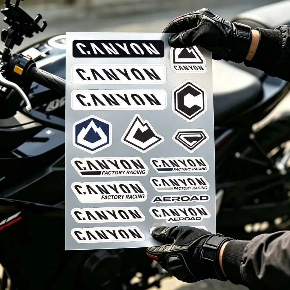Modern Cycling Sport Style Stickers Geometric Mountain Graphic Decals for Helmet Bike Car Luggage