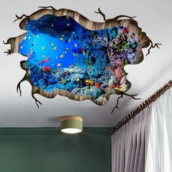 Small Fishes Vinyl Decal Toilet Bedroom Door Dress Up Wallpapers Table Stickers 80cm X 120cm Underwater World Wall Sticker