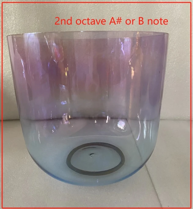 2nd octave 432hz A# note Pineal chakra or B note Crown chakra Magic mixed purple & blue color crystal singing bowl about 9