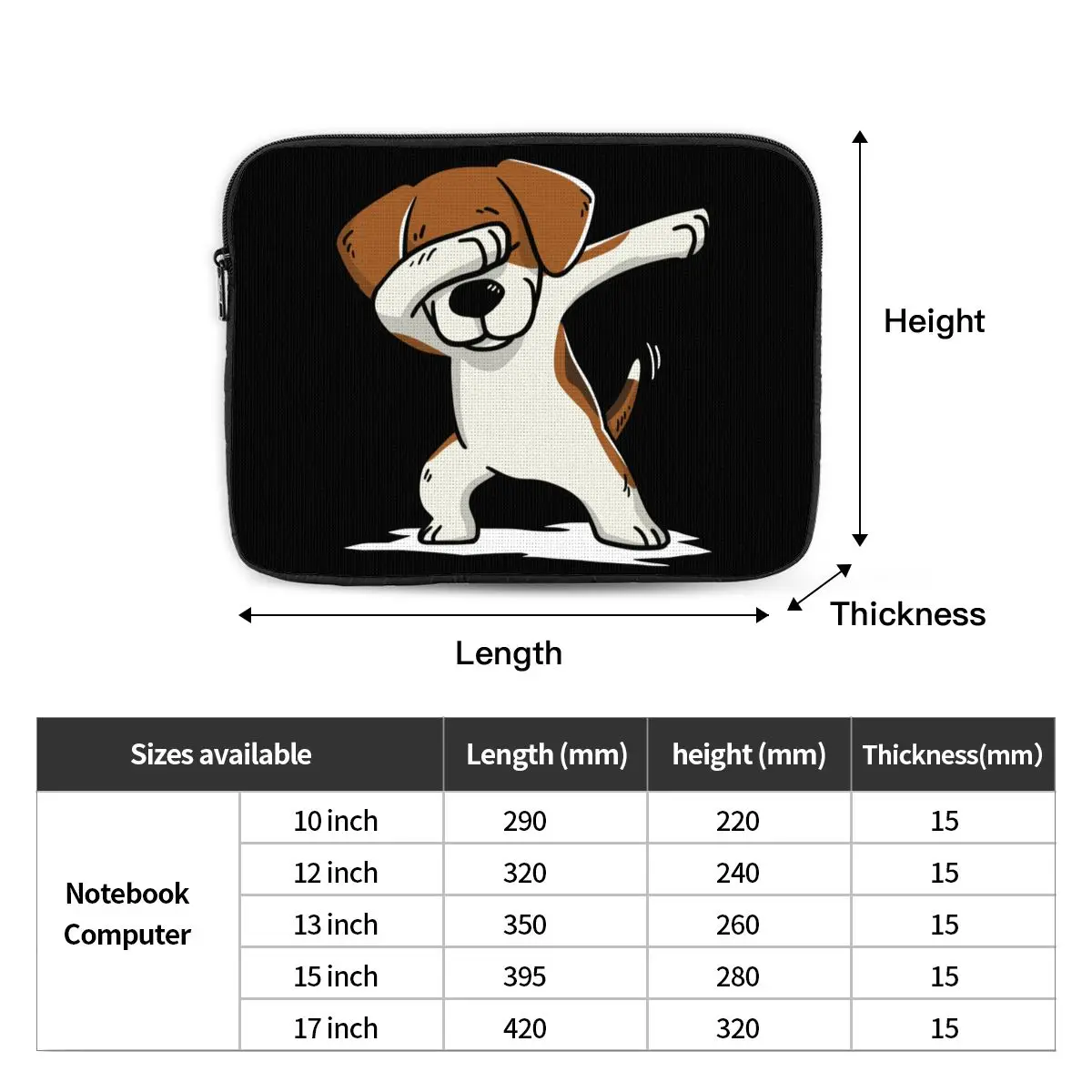 Dabbing Beagle Funny Beagle Dog Laptop Bag Case 10 12 13 15 17 Inch Notebook Bag Sleeve Tablet Shockproof Case Bag