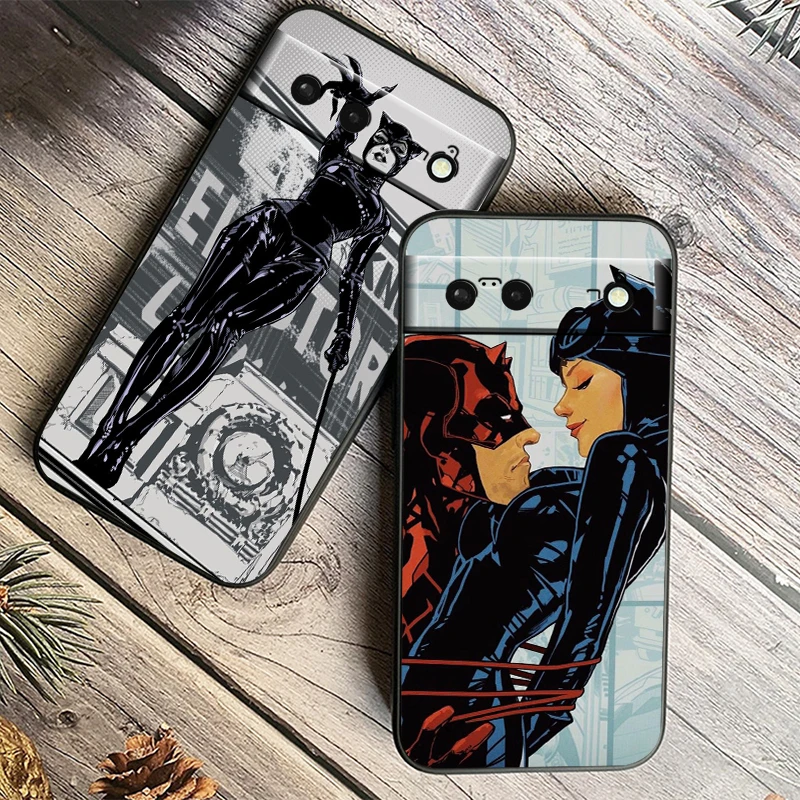 Film C-Catwoman Sexy For Google Pixel 9 8 7A 7 6A 6 5A 5 4 4A XL 5G Black Silicon Shockproof Shell Funda Phone Case