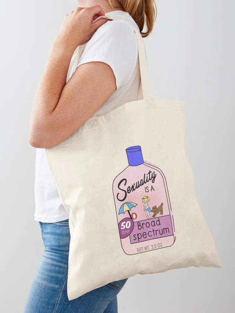 

Sexuality Is A Broad Spectrum - The Peach Fuzz Tote Bag Canvas bag for women eco pack Women's shopper bag tote woman
