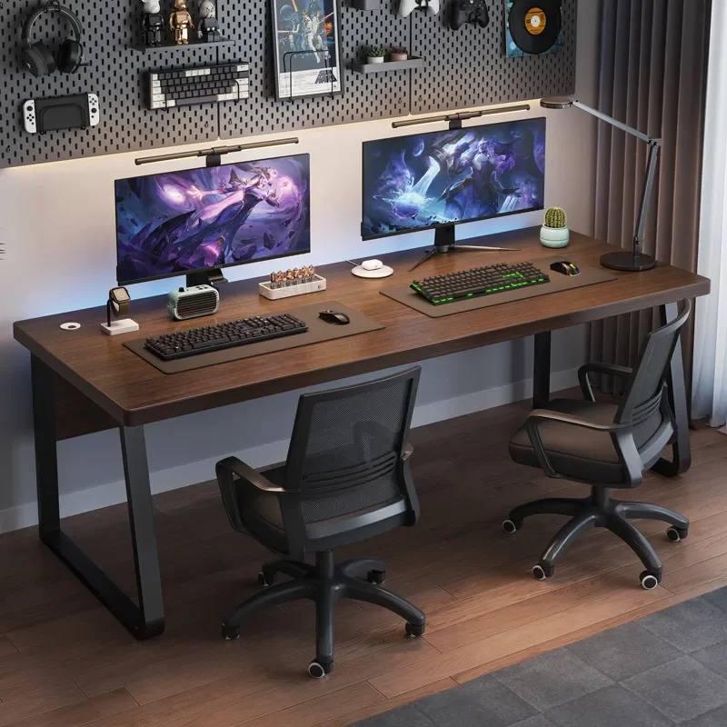 Computer Desk Double E-sports Table and Chair Combination Study Desk Workbench for Home Office Learning