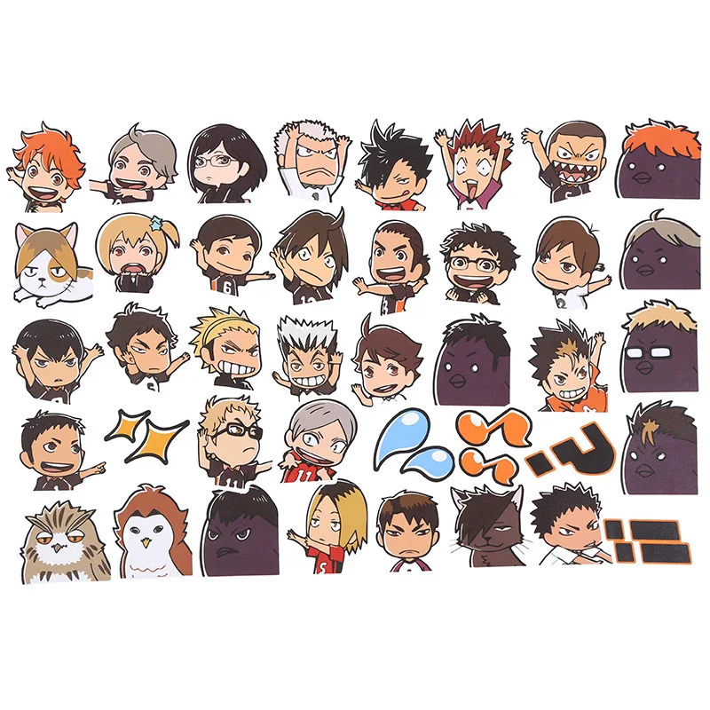 40PCS Cute Anime Haikyuu Stickers for Laptop Phone Guitar Diary Car Notebook Scrapbook Cartoon Sticker Kid Toy Decoration