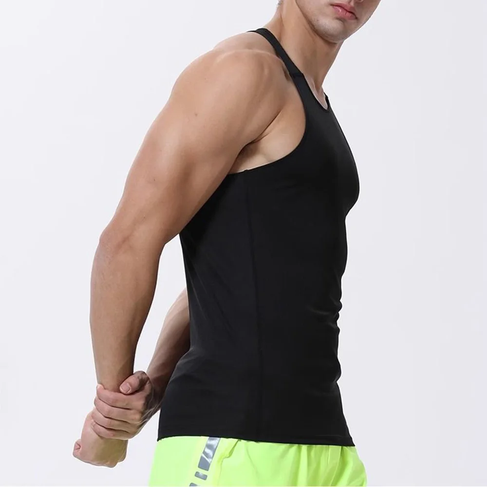 Fitness Sports Mens Vest Gym Sports Ice Silk Mesh Breathable Elastic Sleeveless Top Summer Quick Dry Daily Training Sports Vest