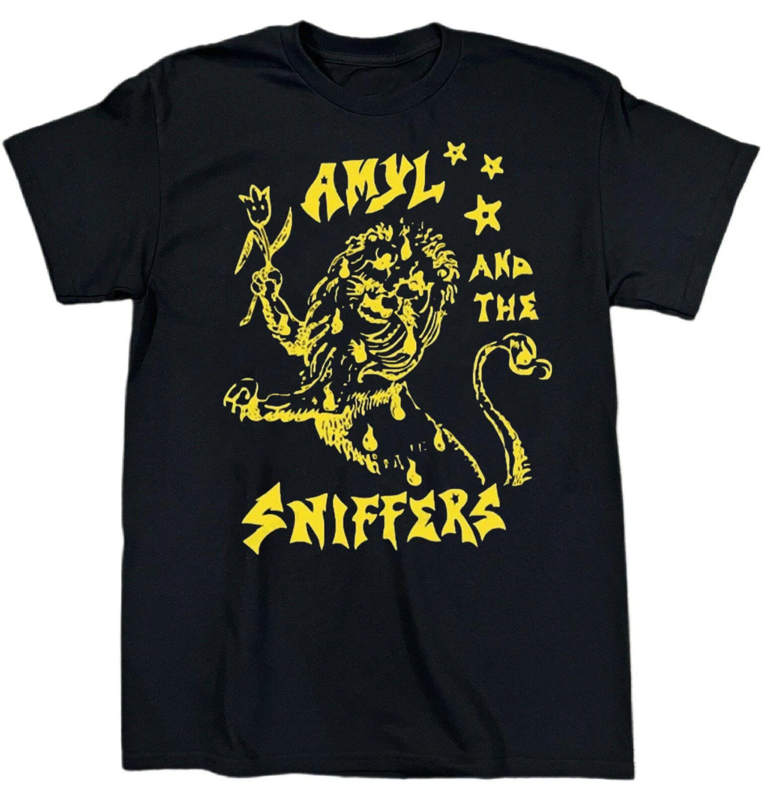 Vtg Amyl And The Sniffers Band Album Heavy Cotton Black T Shirt EN987